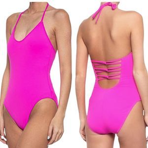LA BLANCA Bright Pink One Piece Swimsuit!
